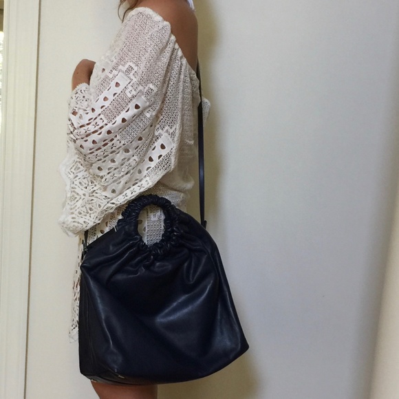 The Row XL Double Circle Lambskin Leather Tote - Picture 12 of 14